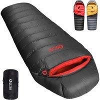 Down Sleeping Bag for Adults (620FP-RDS)-Graphene antistatic material,0 degree ultralight sleeping bag with packing bag, suitable for hiking, camping,