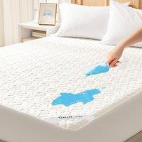 BEDLORE Super King Mattress Protector Waterproof, Soft Breathable Natural Bamboo Fiber, Noiseless & Hypoallergenic, Deep Pocket Mattress Cover (White)
