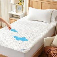 BEDLORE Waterproof Single Mattress Protector, Soft Breathable Natural Bamboo Fiber, Noiseless & Hypoallergenic, Deep Pocket Mattress Cover (White)