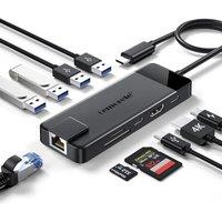 Lemorele USB C Hub - Dock 10 in 1, Multiport Adapter with 1Gbps Ethernet,4K HDMI, 4 3.0/2.0,USB 3.0,PD 100W,SD/TF,USB Docking Station for MacBook Air/