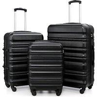 COOLIFE 3 Piece Hardshell Luggage Set, Suitcase Set with Smooth Spinner Wheels, TSA Lock, Scratch-Resistant, Durable ABS+PC Suitcase Set for Family Ho