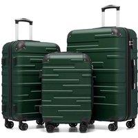 COOLIFE Hard Shell Suitcase with TSA Lock and 4 Spinner Wheels Lightweight Durable (Dark Green, 3 Pcs Set) Dark Green 3 PCS Set