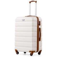 COOLIFE 24 Inch Medium Suitcase for Holiday Travel, Cruises and Studying Abroad, ABS+PC, Lightweight Durable Luggage with 360 Spinner Wheels, YKK Zi