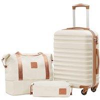 COOLIFE Suitcase Set 3 PCS - 20 Hard Shell Lightweight ABS Luggage + Travel Bag & Toiletry Bag, Small Suitcase Carry on with TSA Lock, 4 Wheels for T