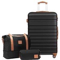 COOLIFE Suitcase Set 3 PCS - 28 Hard Shell Lightweight ABS Luggage + Travel Bag & Toiletry Bag, Large Suitcase with TSA Lock, 360 Wheels for Travel