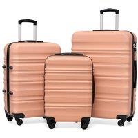 COOLIFE 3 Piece Hardshell Luggage Set, Suitcase Set with Smooth Spinner Wheels, TSA Lock, Scratch-Resistant, Durable ABS+PC Suitcase Set for Family Ho