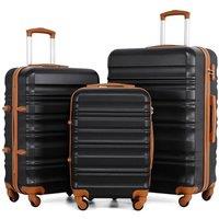 COOLIFE 3 Piece Hardshell Luggage Set, Suitcase Set with Smooth Spinner Wheels, TSA Lock, Scratch-Resistant, Durable ABS+PC Suitcase Set for Family Ho