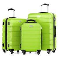 COOLIFE 3 Piece Luggage Set Suitcase ABS+PC Hardshell Lightweight Durable with 360Rubber Spinner Wheels YKK Zipper Telescopic Handle TSA Lock for Fa