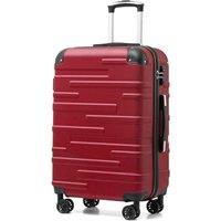 COOLIFE Hard Shell Suitcase with TSA Lock and 4 Spinner Wheels Lightweight Durable (Spinel red, M(67cm 60L)) Spinel Red 67 cm