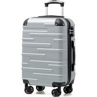 COOLIFE Hard Shell Suitcase with TSA Lock and 4 Spinner Wheels Lightweight Durable (Bright Silver, S(56cm 38L)) Bright Silver 56 cm