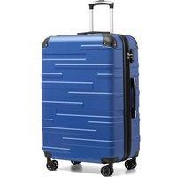 COOLIFE Hard Shell Suitcase with TSA Lock and 4 Spinner Wheels Lightweight Durable (Navy Blue, L(77cm 93L)) Navy Blue 77 cm