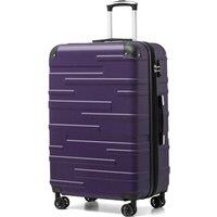 COOLIFE Hard Shell Suitcase with TSA Lock and 4 Spinner Wheels Lightweight Durable (Grayish Purple, L(77cm 93L)) Grayish Purple 77 cm