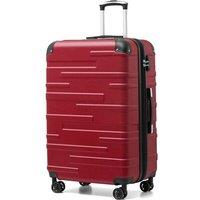 COOLIFE Hard Shell Suitcase with TSA Lock and 4 Spinner Wheels Lightweight Durable (Spinel red, L(77cm 93L)) Spinel Red 77 cm