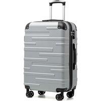 COOLIFE Hard Shell Suitcase with TSA Lock and 4 Spinner Wheels Lightweight Durable (Bright Silver, M(67cm 60L)) Bright Silver 67 cm