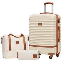 COOLIFE Suitcase Set 3PC - 24" Lightweight ABS Hard Shell Luggage + Travel Bag Medium Suitcase with 360 Wheels, TSA Locks for Family Travel, Crui