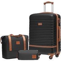 COOLIFE Suitcase Set 3PC - 24" Lightweight ABS Hard Shell Luggage + Travel Bag Medium Suitcase with 360 Wheels, TSA Locks for Family Travel, Crui