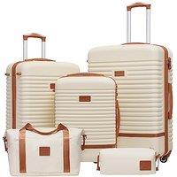 COOLIFE Suitcase Set 5PC: 28/24/20" + Weekenders, ABS Hard Shell Lightweight, 360Wheels & TSA Locks Travel Luggage Sets - for Europe, Cruise, Study