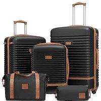 COOLIFE Suitcase Set 5PC: 28/24/20" + Weekenders, ABS Hard Shell Lightweight, 360Wheels & TSA Locks Travel Luggage Sets - for Europe, Cruise, Study