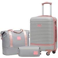 COOLIFE Suitcase Set 3PC - 20" Lightweight ABS Hard Shell Luggage + Travel Bag Small Suitcase with 360 Wheels, TSA Locks for Family Travel, Cruis
