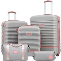 COOLIFE Suitcase Set 5PC: 28/24/20" + Weekenders, ABS Hard Shell Lightweight, 360Wheels & TSA Locks Travel Luggage Sets - for Europe, Cruise, Study