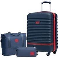 COOLIFE Suitcase Set 3PC - 24" Lightweight ABS Hard Shell Luggage + Travel Bag Medium Suitcase with 360 Wheels, TSA Locks for Family Travel, Crui