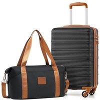 COOLIFE Cabin Suitcase, 553520cm Cabin Luggage and Ryanair Underseat Bag 402520-20L for Ryanair Hand Luggage with 4 Wheels, Telescopic Handle