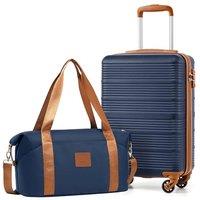 COOLIFE Cabin Suitcase, 553520cm Cabin Luggage and Ryanair Underseat Bag 402520-20L for Ryanair Hand Luggage with 4 Wheels, Telescopic Handle