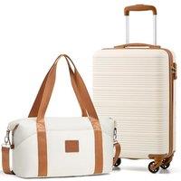 COOLIFE Cabin Suitcase, 553520cm Cabin Luggage and Ryanair Underseat Bag 402520-20L for Ryanair Hand Luggage with 4 Wheels, Telescopic Handle