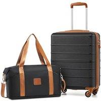 COOLIFE Cabin Suitcase, Ryanair Cabin Bags 55x40x20 and Easyjet Underseat Bag 45x36x20-30L, Hand Luggage with 4 Wheels, Telescopic Handle & TSA Lock |