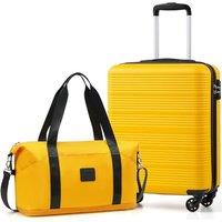 COOLIFE Cabin Suitcase, Ryanair Cabin Bags 55x40x20 and Easyjet Underseat Bag 45x36x20-30L, Hand Luggage with 4 Wheels, Telescopic Handle & TSA Lock |