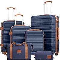 COOLIFE Suitcase Sets 6 Piece, Luggage Sets ABS Hard Shell, Durable Travel Luggage with Expandable Travel Duffels Bag  Toiletry Bag Included TSA Lo