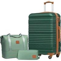 COOLIFE Suitcase Large, 24-Inch Luggage Sets 3 Piece Suitcase Set ABS Hard Shell, Trolley Carry On Suitcase with Expandable Travel Duffels Bag  Toi