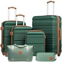 COOLIFE Suitcase Sets 6 Piece, Luggage Sets ABS Hard Shell, Durable Travel Luggage with Expandable Travel Duffels Bag  Toiletry Bag Included TSA Lo