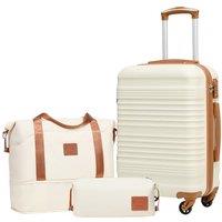 COOLIFE Carry on Suitcase, 20-Inch Luggage Sets 3 Piece Suitcase Set ABS Hard Shell, Cabin Suitcase with Expandable Travel Duffels Bag  Toiletry Ba