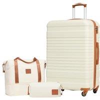 COOLIFE Suitcase Large, 28-Inch Luggage Sets 3 Piece Suitcase Set ABS Hard Shell, Luggage High Capacity with Expandable Travel Duffels Bag  Toiletr