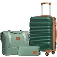 COOLIFE Carry on Suitcase, 20-Inch Luggage Sets 3 Piece Suitcase Set ABS Hard Shell, Cabin Suitcase with Expandable Travel Duffels Bag Toiletry Ba