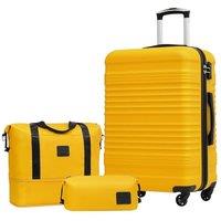 COOLIFE Suitcase Large, 24-Inch Luggage Sets 3 Piece Suitcase Set ABS Hard Shell, Trolley Carry On Suitcase with Expandable Travel Duffels Bag  Toi