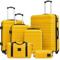 COOLIFE Suitcase Sets 6 Piece, Luggage Sets ABS Hard Shell, Durable Travel Luggage with Expandable Travel Duffels Bag  Toiletry Bag Included TSA Lo