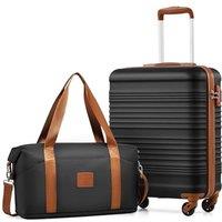 COOLIFE Cabin Suitcase, 55x40x20cm Cabin Luggage with ABS Hard Shell and Easyjet Bag 30L(453620cm) Set, Carry On Suitcase with TSA Lock & 4 Wheels