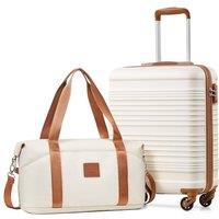 COOLIFE Cabin Suitcase, 55x40x20cm Cabin Luggage with ABS Hard Shell and Easyjet Bag 30L(453620cm) Set, Carry On Suitcase with TSA Lock & 4 Wheels