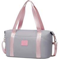 COOLIFE Ryanair Cabin Bags 40x30x20, Cabin Bag with Trolley Sleeve, Travel Holdall Carry-on Hand Luggage, Weekend Bags for Women (Grey/Pink) 20L(40x25