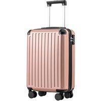 COOLIFE Cabin Suitcase 55X35X20cm for Ryanair & EasyJet, ABS Hard Shell Lightweight, 4 Dual-Spinners Wheels & TSA Lock - for Europe, Business, Study A