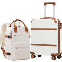 COOLIFE Cabin Suitcase 55X40X20cm and Cabin Backpack 20L(40X25X20cm) Set for EasyJet Airlines Carry on Hand Luggage Travel Bag Hard Shell Suitcase wit