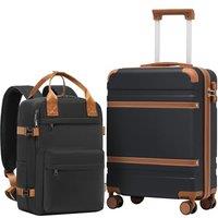 COOLIFE Cabin Suitcase 55X40X20cm and Cabin Backpack 20L(40X25X20cm) Set for EasyJet Airlines Carry on Hand Luggage Travel Bag Hard Shell Suitcase wit