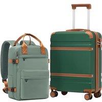 COOLIFE Cabin Suitcase 55X40X20cm and Cabin Backpack 20L(40X25X20cm) Set for EasyJet Airlines Carry on Hand Luggage Travel Bag Hard Shell Suitcase wit