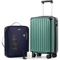 COOLIFE Ryanair Vacuum Cabin Suitcase 55X35X20cm + Vacuum Bag for Travel +60% with Pump | ABS Hard Shell, 8 Wheels & TSA Lock - for EasyJet, Europe, B