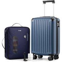 COOLIFE Ryanair Vacuum Cabin Suitcase 55X35X20cm + Vacuum Bag for Travel +60% with Pump | ABS Hard Shell, 8 Wheels & TSA Lock - for EasyJet, Europe, B