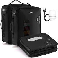 COOLIFE Vacuum Bags*2 for Travel with Pump, TPU Vacuum Storage Bags Reusable Vacuum Compression Bags for Carry-on Baggage, Home Storage and Moving- Sp