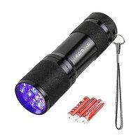 Lepro LE UV Torch, 9 LED 395nm Ultraviolet Flashlight, Blacklight Detector for Pet Urine, Stain, Bed Bugs and More, 3 AAA Batteries Included 1