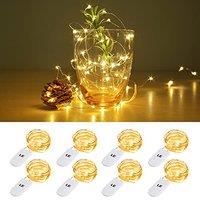 LE Battery Fairy Lights, 1M 20 LED Small Fairy Lights, Warm White Christmas Lights, Battery Powered Mini Copper Wire Lights for Halloween, Christmas T